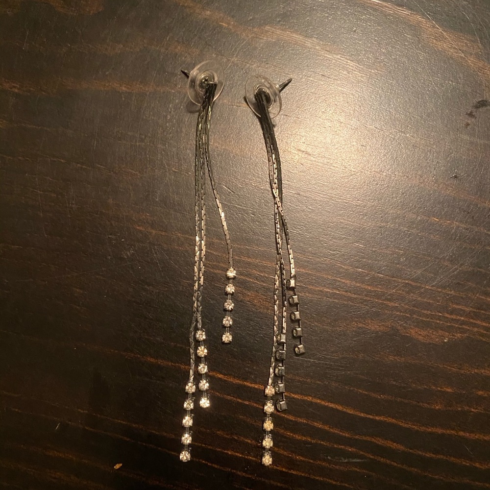 Long rhinestone earrings